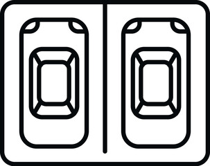 Car space icon outline vector. Entrance transport. City street