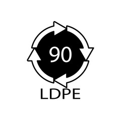 Composites recycling symbol LDPE 90. Vector illustration