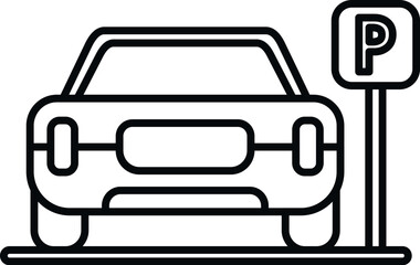 Car parking place icon outline vector. Toll home. Park space