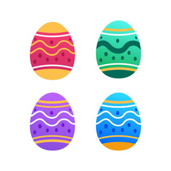 Vector Collection Of Easter Eggs With Beautiful Textures