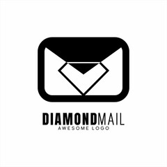 Diamond logo design with Mail symbol.