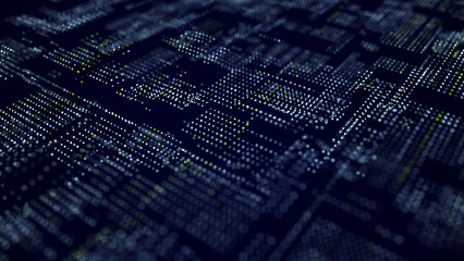 Complex schemes. Abstract digital background. Scientific and technical networks Big Data Link 3D rendering.