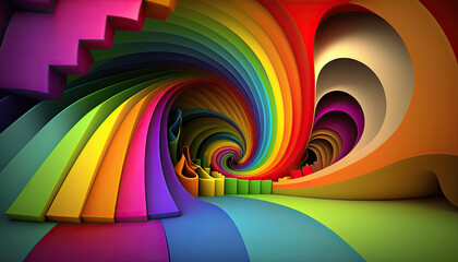 abstract trippy wavy rainbow coloured 3d background