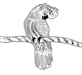 Cockatoo drawing in aboriginal art style - Vector illustration © rashmisingh