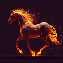 Obraz na płótnie Canvas Fire Horse