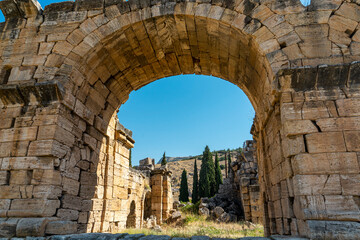 Basilica Baths near the Northern Necropolis of Hierapolis in Pamukkale, Denizli, Turkey.  