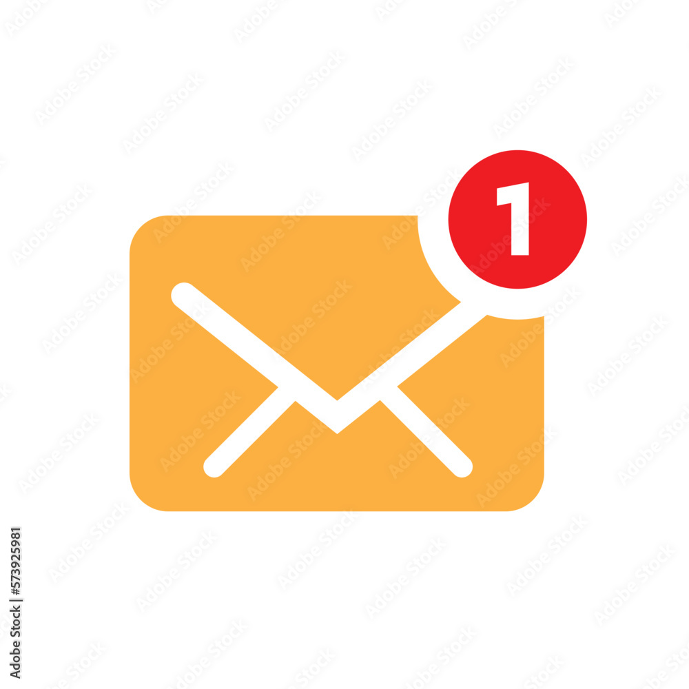 Poster New messages icon with notification. Envelope with incoming message. Vector symbol 10 eps.