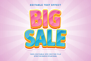 decorative big sale editable text effect vector design