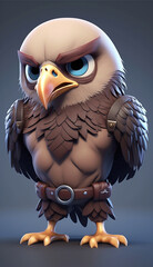 Bald eagle With Big Eyes Character Design Concept Art Part#210223