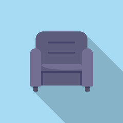 Home sofa icon flat vector. Interior relax. Seat style