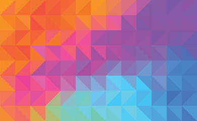 A vibrant vector illustration of polygonal triangles. in a spectrum of colors,