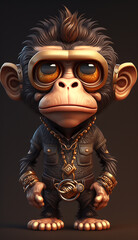 Chimpanzee With Big Eyes Character Design Concept Art Part#210223