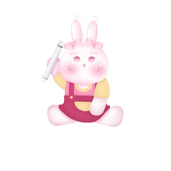 bunny with a pen