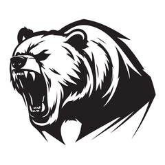 Bear illustration vector drawing. Logo of bear