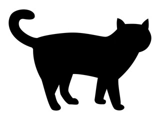 立ち止まってこちらを見ている猫のシルエット