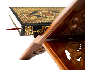 Quran on wooden table