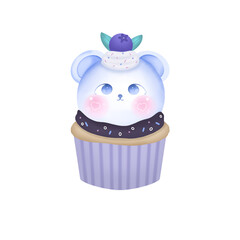 cupcake with bear cream