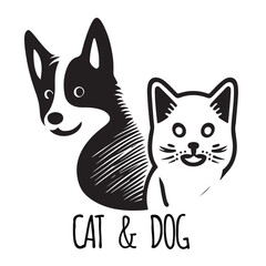 Creative logo design Dog and Cat vector template