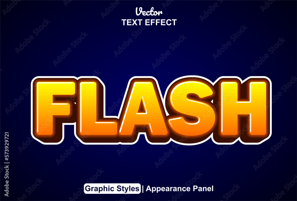 Poster flash text effect with graphic style and editable.