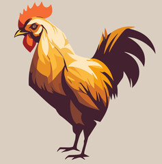 vector illustration of a chicken with a gray background