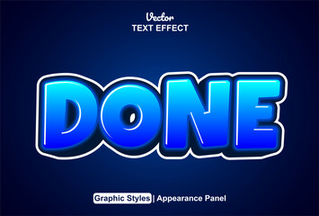 done text effect with graphic style and editable.