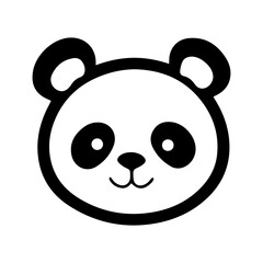 Cute Panda Face cartoon Vector Icon logo isolated on white