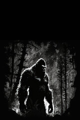 Illustration of the legendary Bigfoot, Generative AI