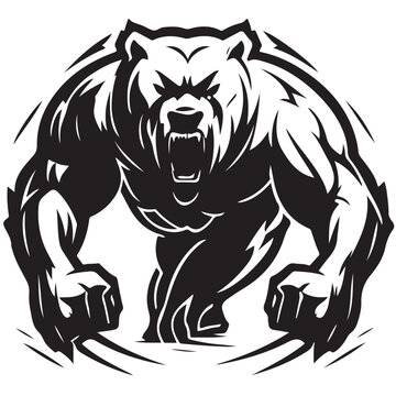 Bear illustration vector drawing. Logo of bear