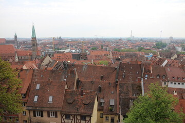 Fototapeta na wymiar Panorama view from Nuremberg Castle