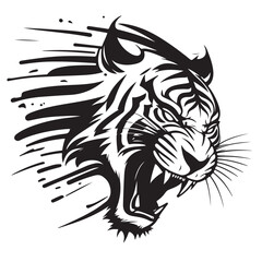 Roaring tiger logo design vector illustration. Good for logo