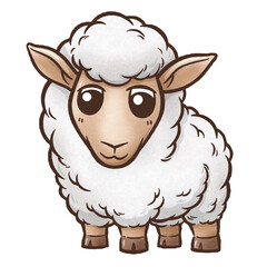 Vector illustration of cartoon sheep, Animal farm