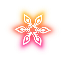 Collection of snowflake neon