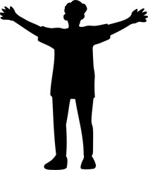 hand drawn human silhouette.