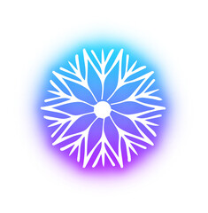 Obraz premium Collection of snowflake neon