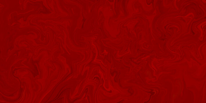 Dark red marble oil ink liquid swirl texture for do ceramic counter dark red abstract light background, red Oil or Petrol liquid flow, liquid metal close-up, wide horizontal banner.