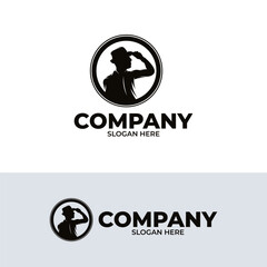 Silhouette of gentleman logo design