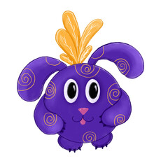 Cute fluffy characters. Beautiful balloons with a muzzle. Nice baby characters.