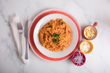 Arroz con mariscos Sea food ceviche Assorted food plates Peru traditional comfort food buffet table