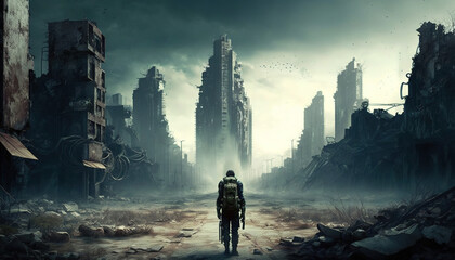  Post apocalypse city, generative ai