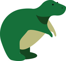 Green dinosaur chubby and cute vector character