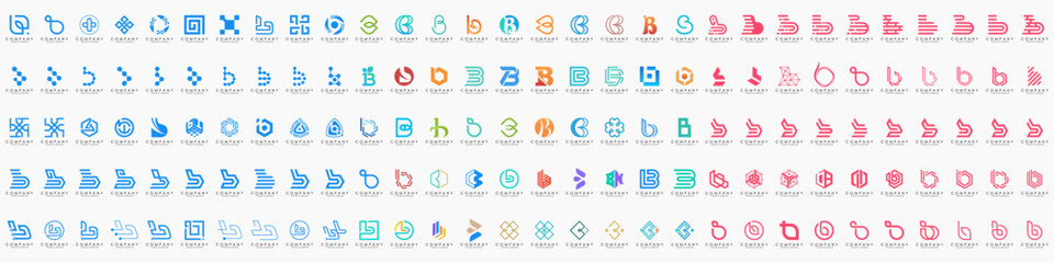 abstract letter B logo icon set. design for business of luxury, elegant, simple. © gemilang
