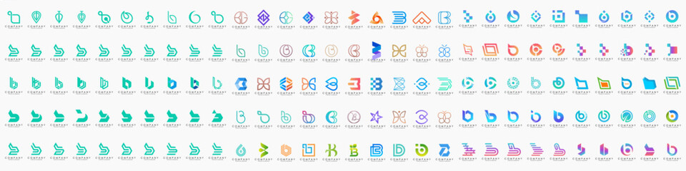 abstract letter B logo icon set. design for business of luxury, elegant, simple.