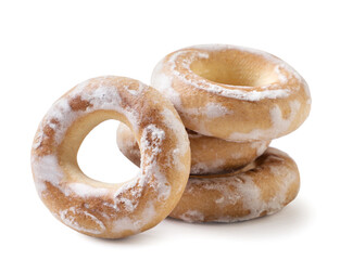 Bagel drying close-up on a white. Isolated
