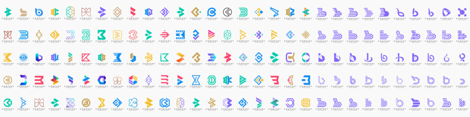 abstract letter B logo icon set. design for business of luxury, elegant, simple. © gemilang