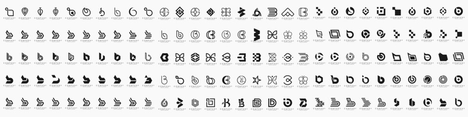 abstract letter B logo icon set. design for business of luxury, elegant, simple. © gemilang