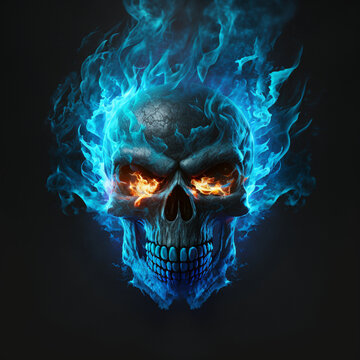 skull in the dark