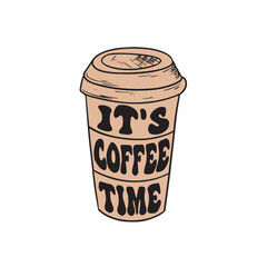 Coffee quote. Hand drawn lettering phrase. Modern motivating calligraphy decor. Scrapbooking or journaling card with quote.