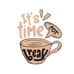 Coffee quote. Hand drawn lettering phrase. Modern motivating calligraphy decor. Scrapbooking or journaling card with quote.