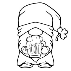 retro st. patrick’s day gnomes cartoon cllipart 