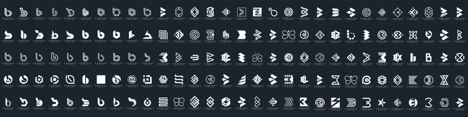 abstract letter B logo icon set. design for business of luxury, elegant, simple. © gemilang